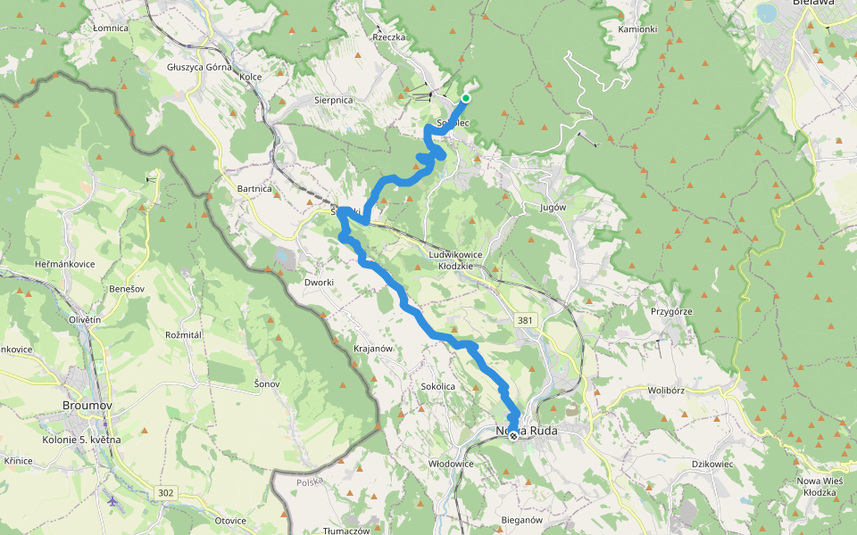 Wielka Sowa - Góra Wszystkich Świętych walking route map in Sokolec