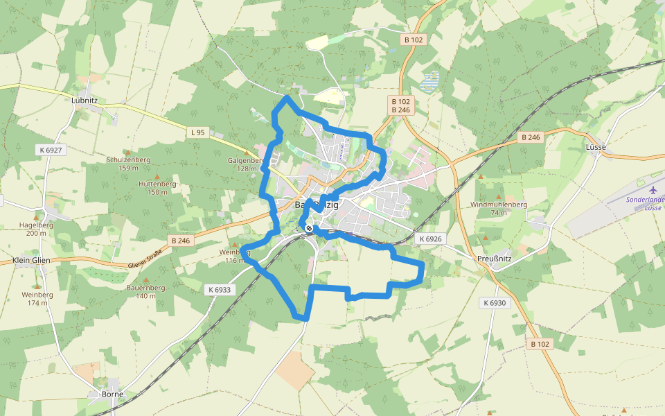 Panoramaweg walking route map in Bad Belzig