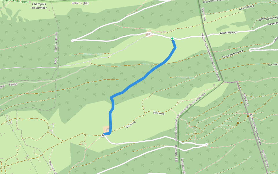 Romontberg - fixme walking route map in Péry-La Heutte