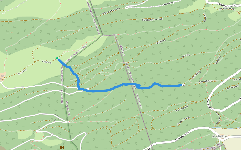 Pâturage du la Montagne - Grosser Chehr walking route map in Romont