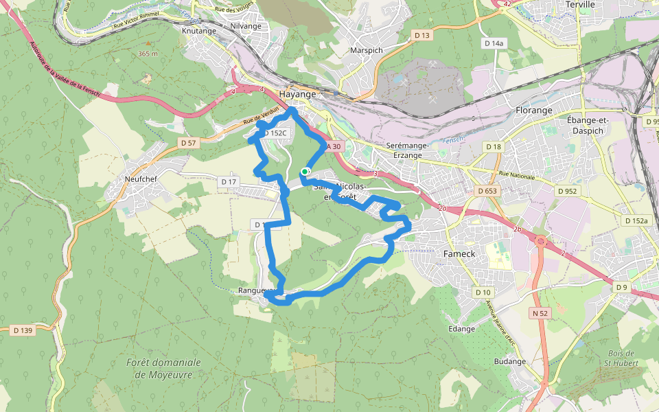 Circuit de Morlange walking route map in Hayange