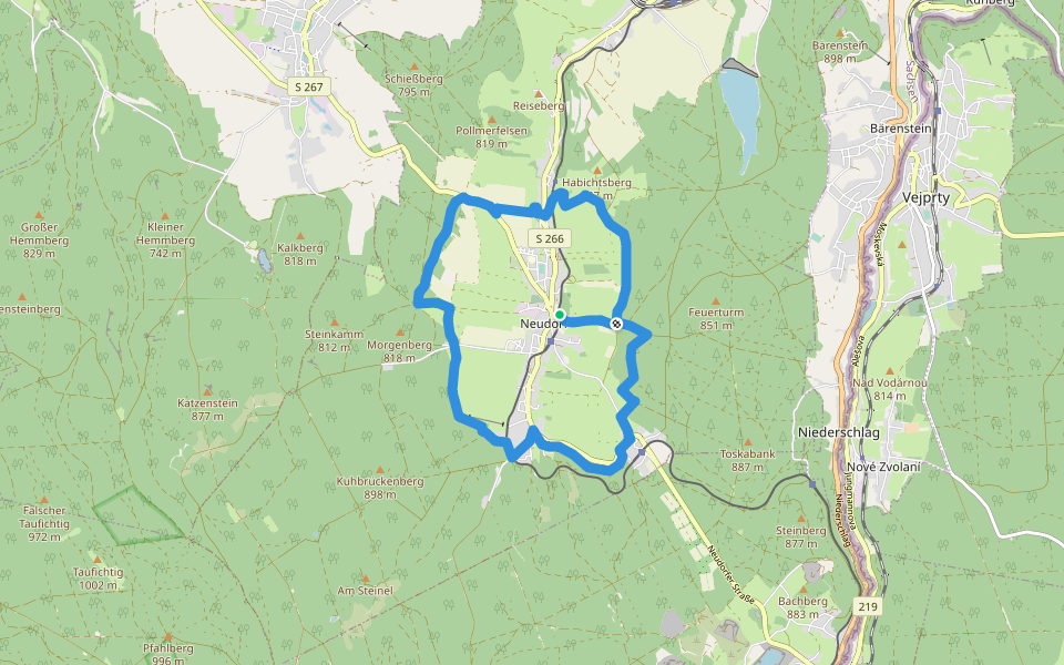 Rund um Neudorf walking route map in Sehmatal