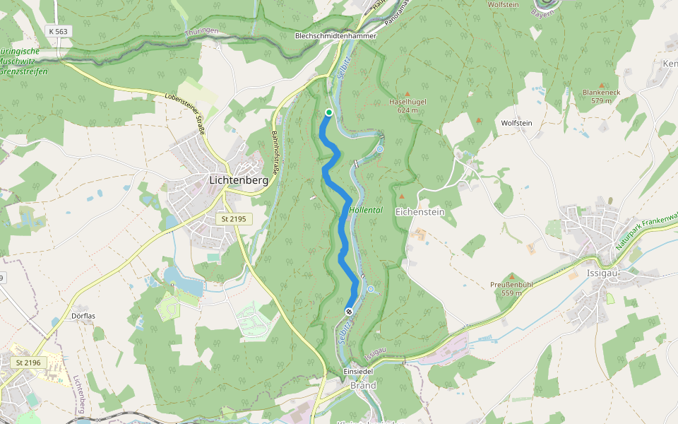 Felsenpfad US14 walking route map in Lichtenberg