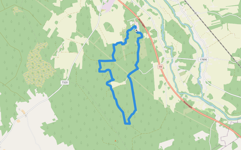 Langtrådi walking route map in Överjeppo