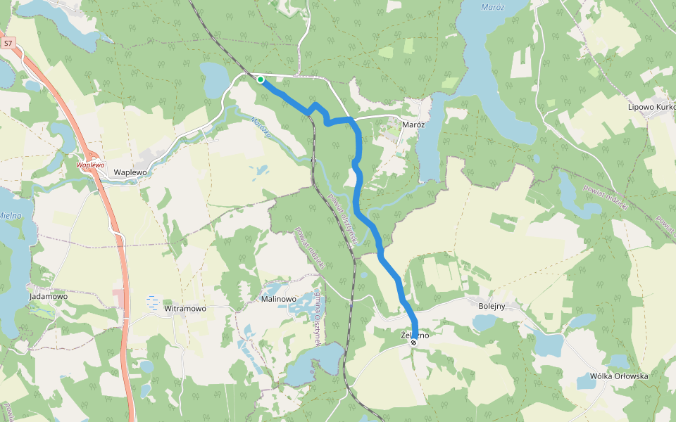 Szlak Łącznikowy walking route map in Maróz
