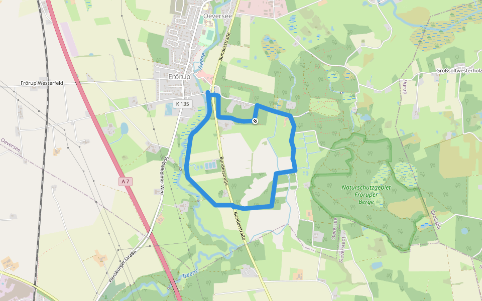 Froschweg walking route map in Oeversee