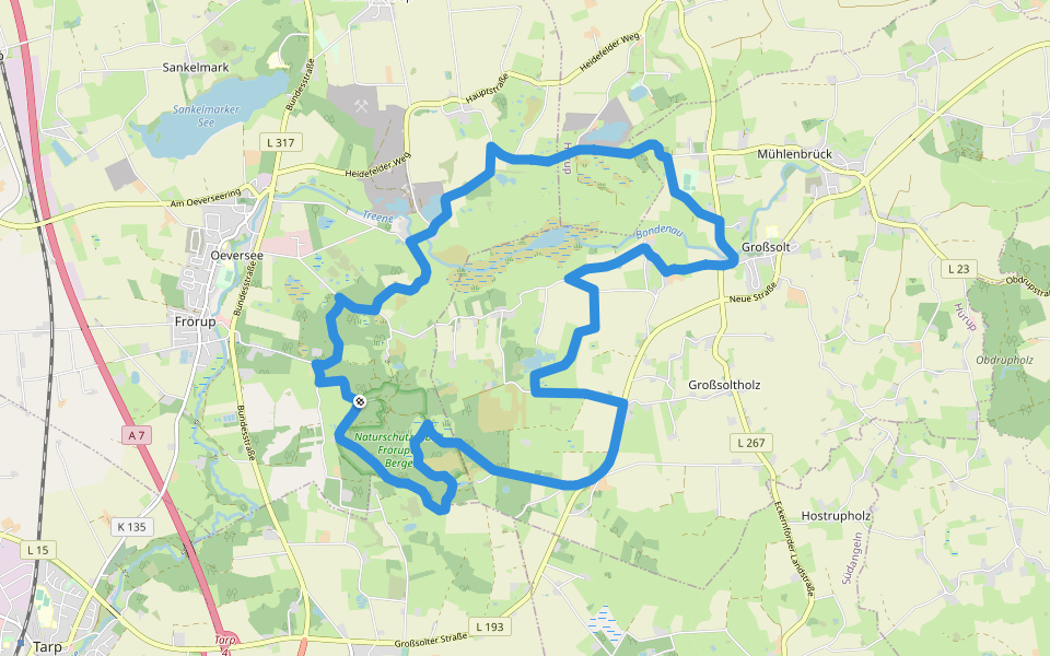 Rehweg walking route map in Oeversee