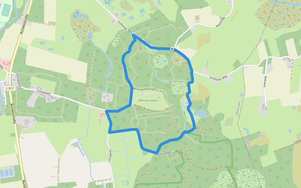 Schmetterlingweg walking route map in Oeversee