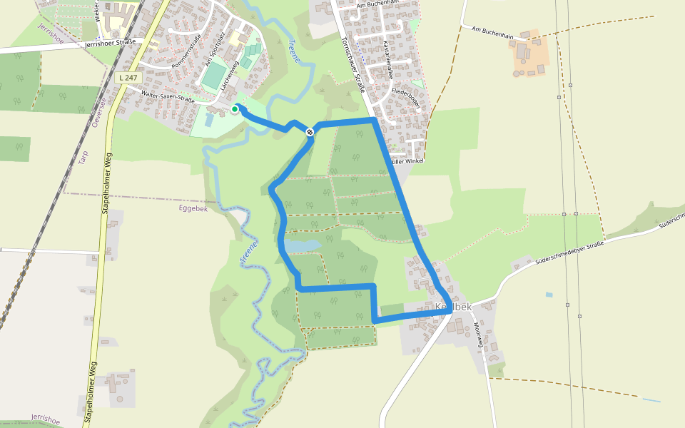 Storchenweg walking route map in Tarp