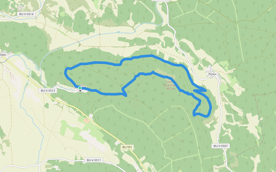 PRC-BU 135 Caminos del Cotero Quemado walking route map in Gobantes
