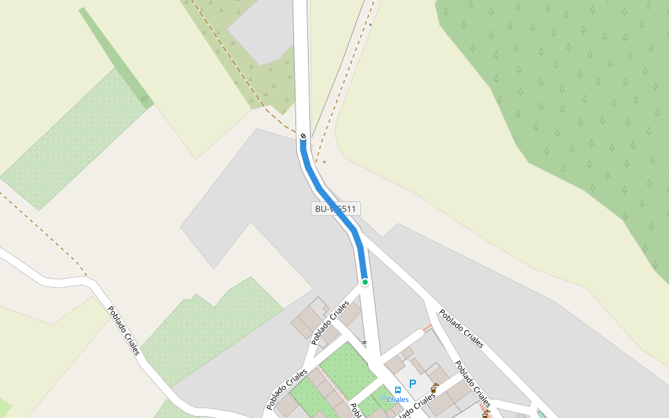PRC-BU 140 Sendero del Alto de la Cruz walking route map in Criales