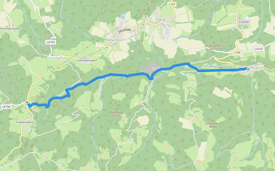Haßbach - Talarhof walking route map in Haßbach