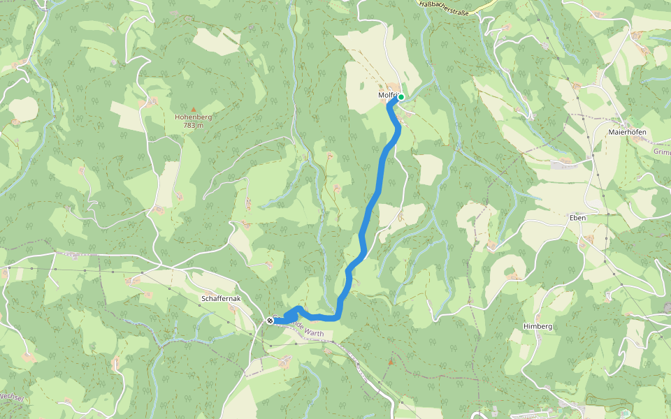 Molfritz - Urbankapelle walking route map in Haßbach