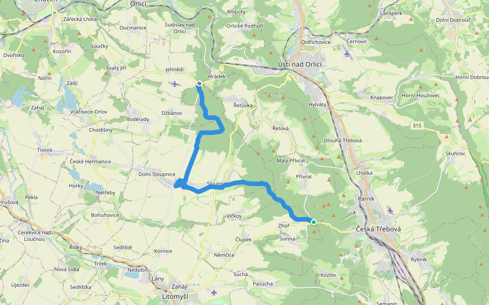 [Ž] Zhořský kopec - Pod Lysinou walking route map in Přívrat