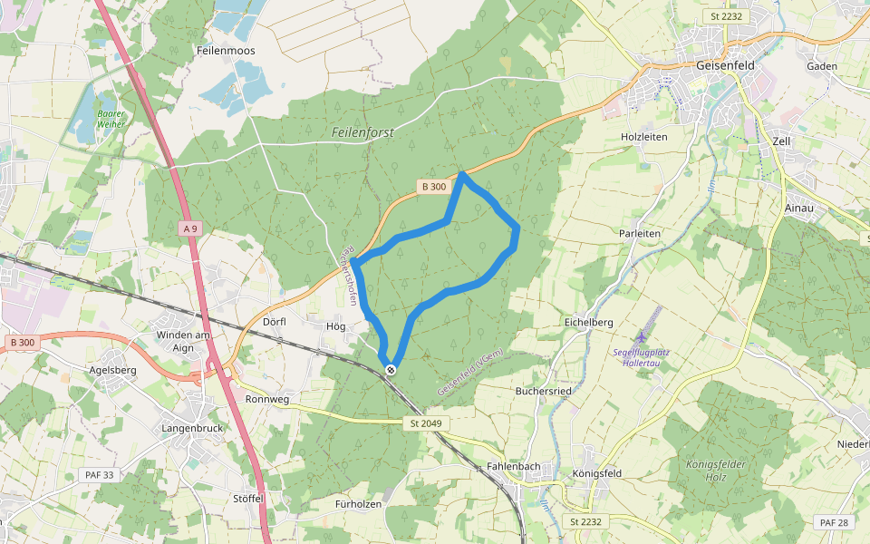 Wanderweg 39c walking route map in Geisenfeld