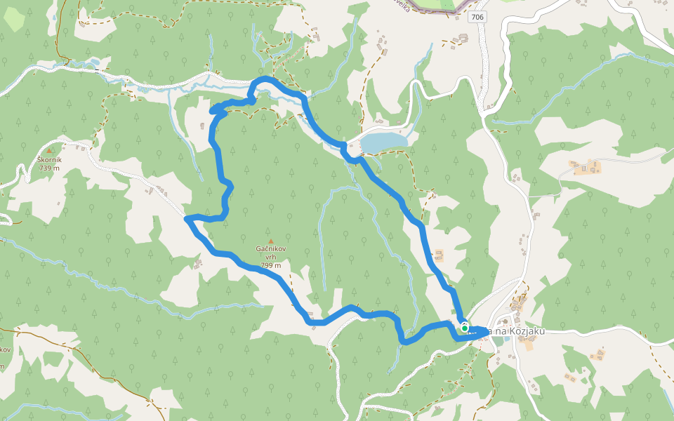 Za srce (Kapla) walking route map in Zgornja Kapla