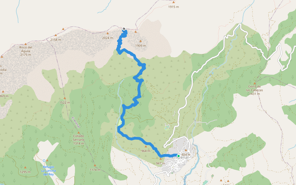 [PR-AV 44] Senda del puerto de la Cabrilla walking route map in El Arenal