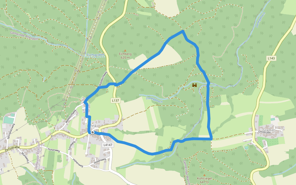 Rundweg Grabensee (Penk) walking route map in Penk