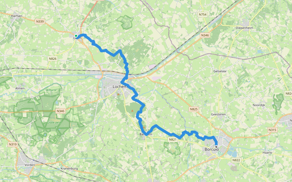 Graafschapspad - 2 walking route map in Laren