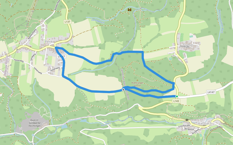 Rundweg Kohlriegel (Penk) walking route map in Gramatl