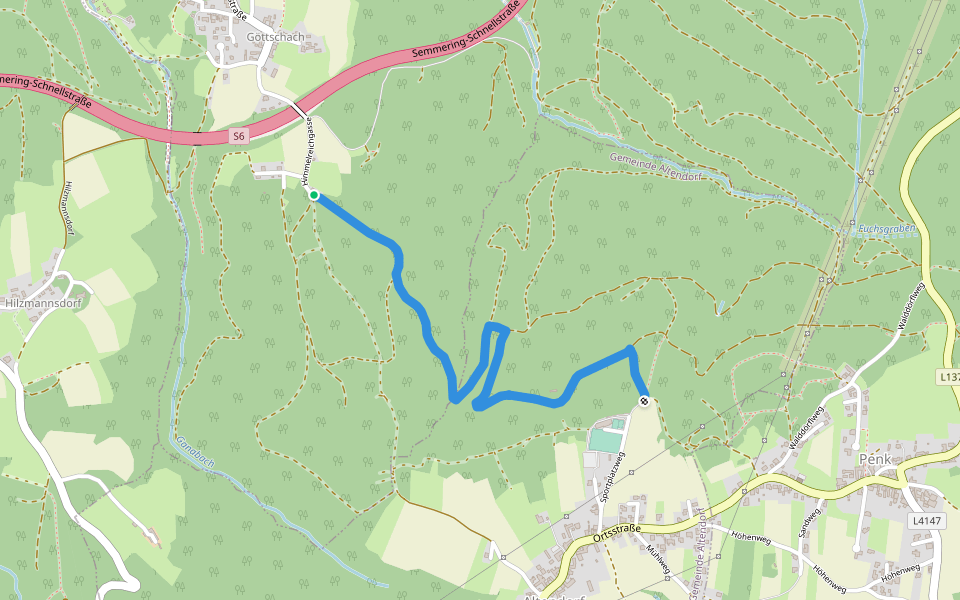 Wiener Bründlweg (Penk) walking route map in Göttschach