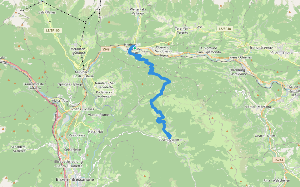 14 - Lüsen walking route map in Vandoies di Sotto