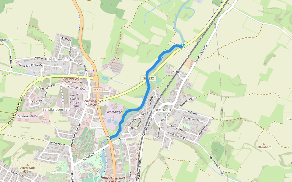 Biber-Lehrpfad an der Ilm walking route map in Pfaffenhofen an der Ilm