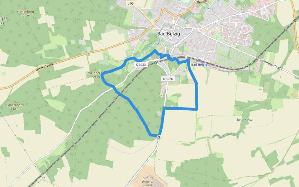Terrainkurweg 04 Bad Belzig walking route map in Bad Belzig