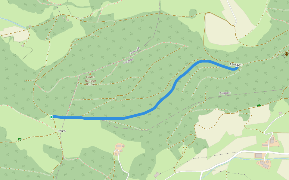 Ränggen - Reien walking route map in Bennwil