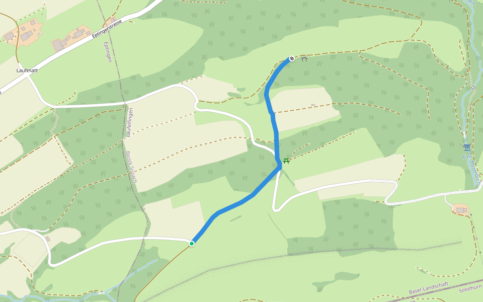 Wirblingen - Rüti walking route map in Läufelfingen