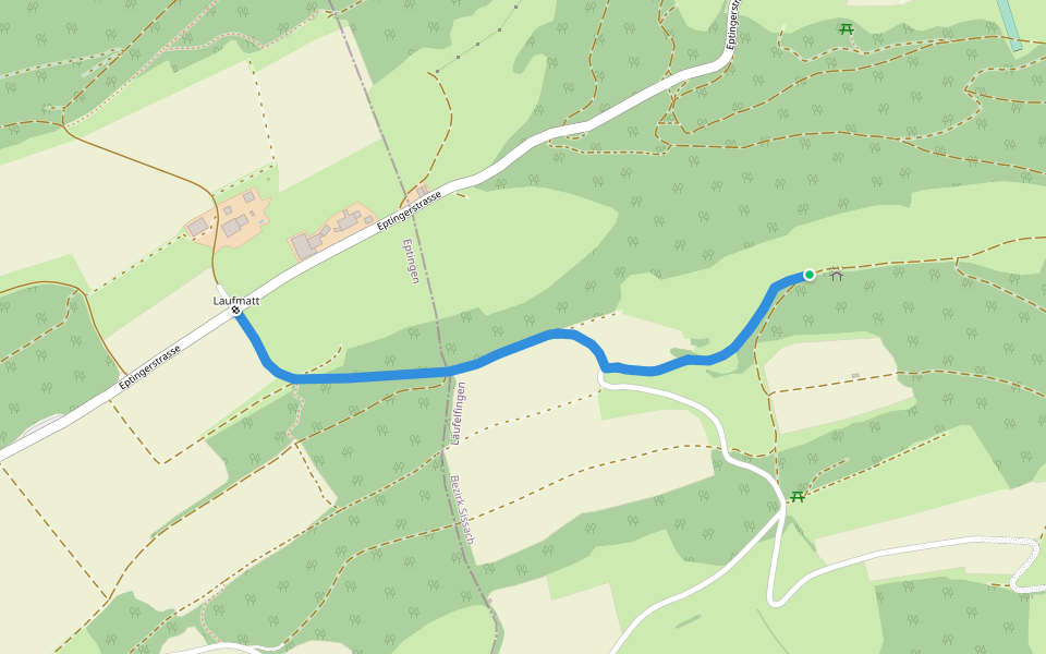 Rüti - Laufmatt walking route map in Läufelfingen