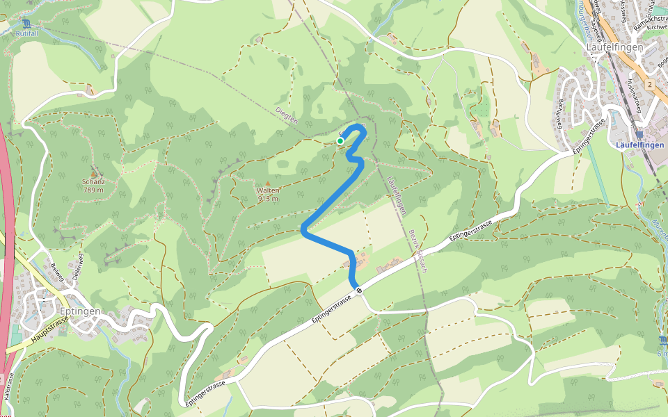 Laufmatt - Walten walking route map in Diegten