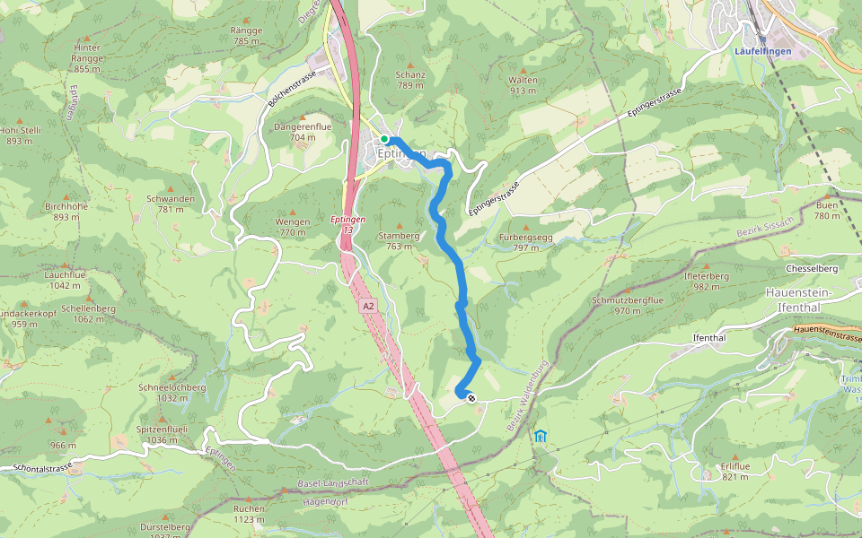 Eptingen - Chall walking route map in Eptingen
