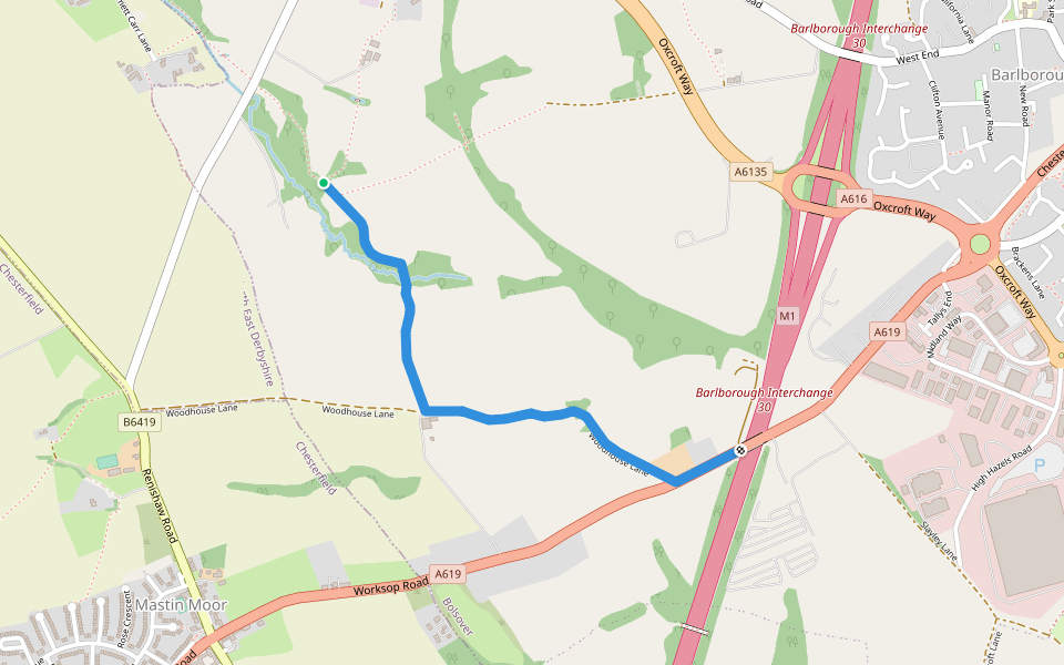 Barlborough Heritage Trail walking route map in Renishaw