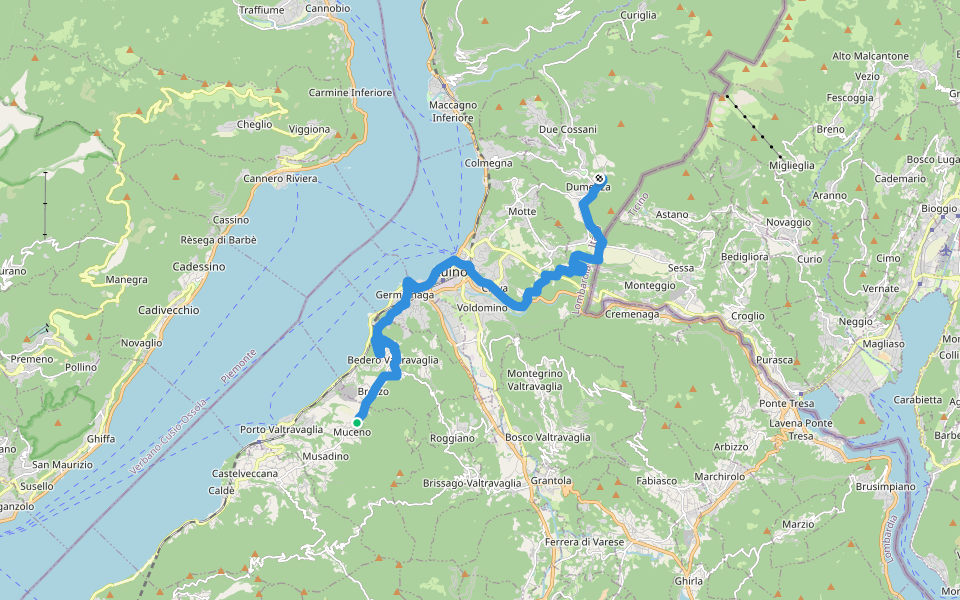 207 3V (Tappa 7 Via Verde Varesina) walking route map in Porto Valtravaglia