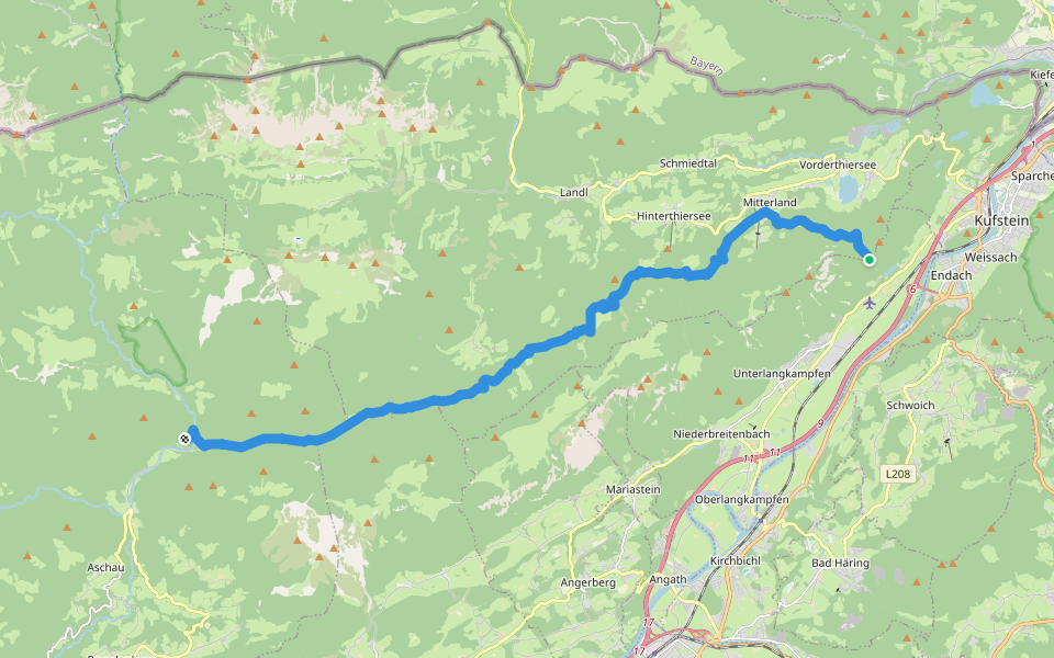 Wanderweg 401 - Brandenberger Alpen walking route map in Langkampfen