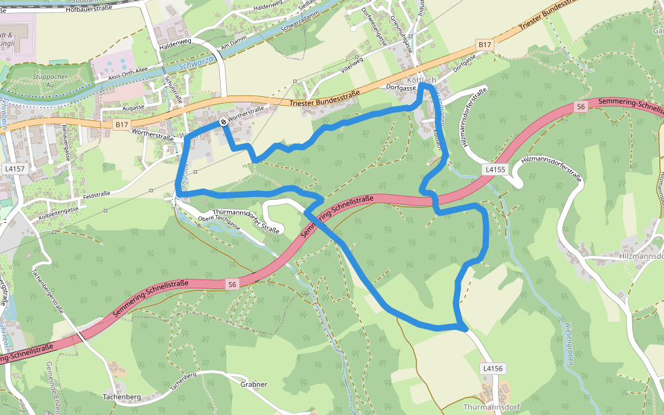 Panoramaweg (Wörth - Enzenreith - Köttlach) walking route map in Wörth