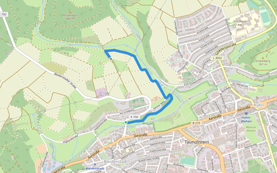 Grüne Kirche walking route map in Taunusstein