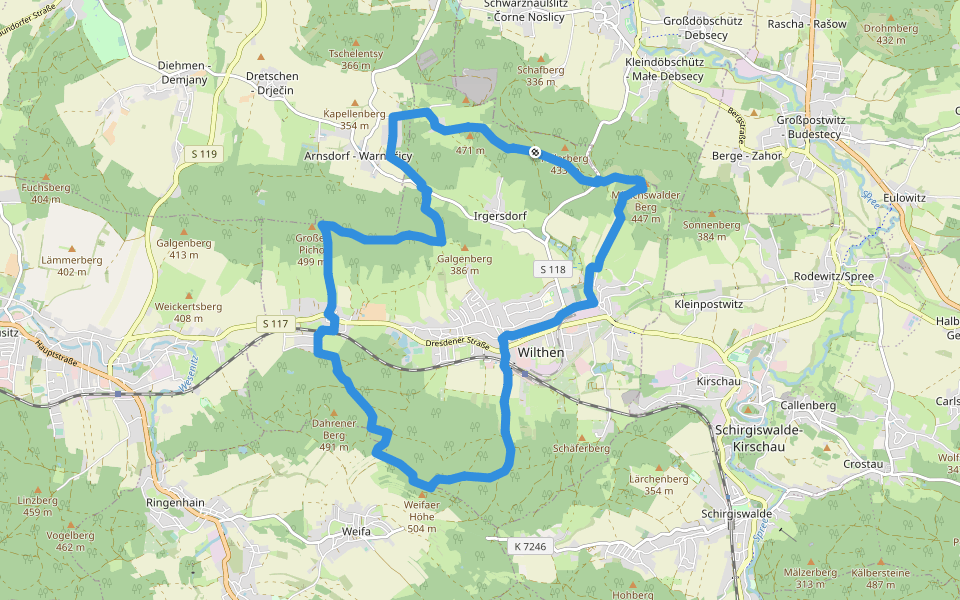 Pumphutsteig walking route map in Wilthen