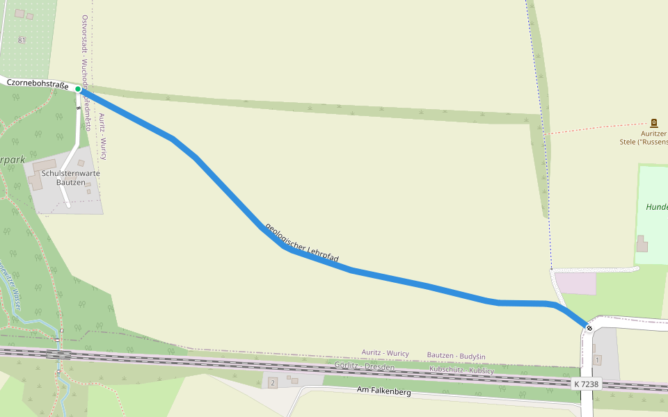 geologischer Lehrpfad walking route map in Bautzen