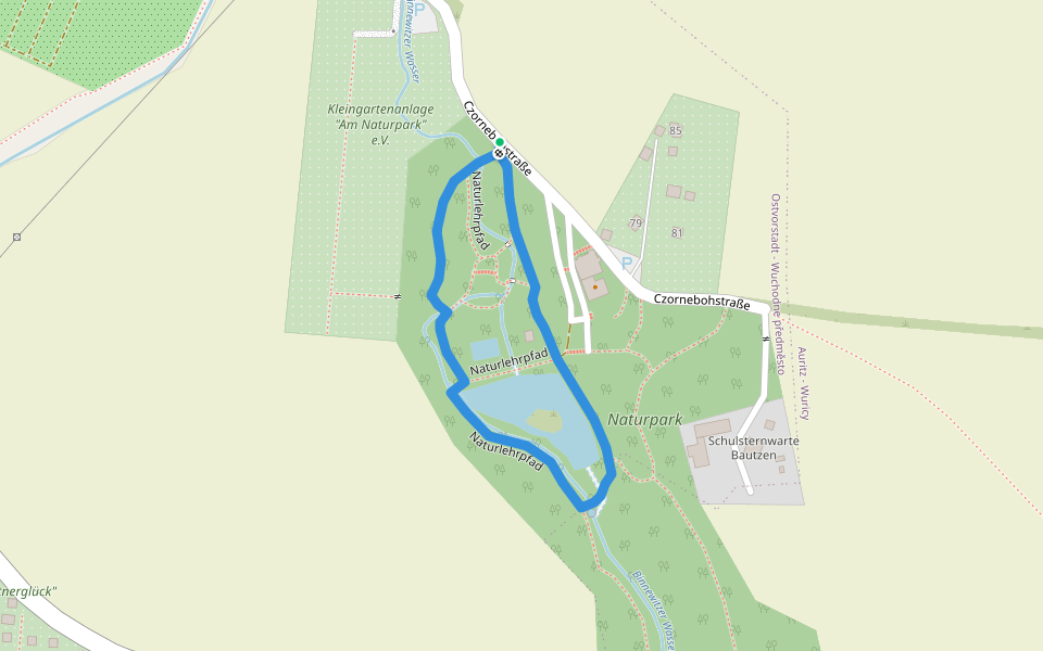 Naturlehrpfad walking route map in Bautzen