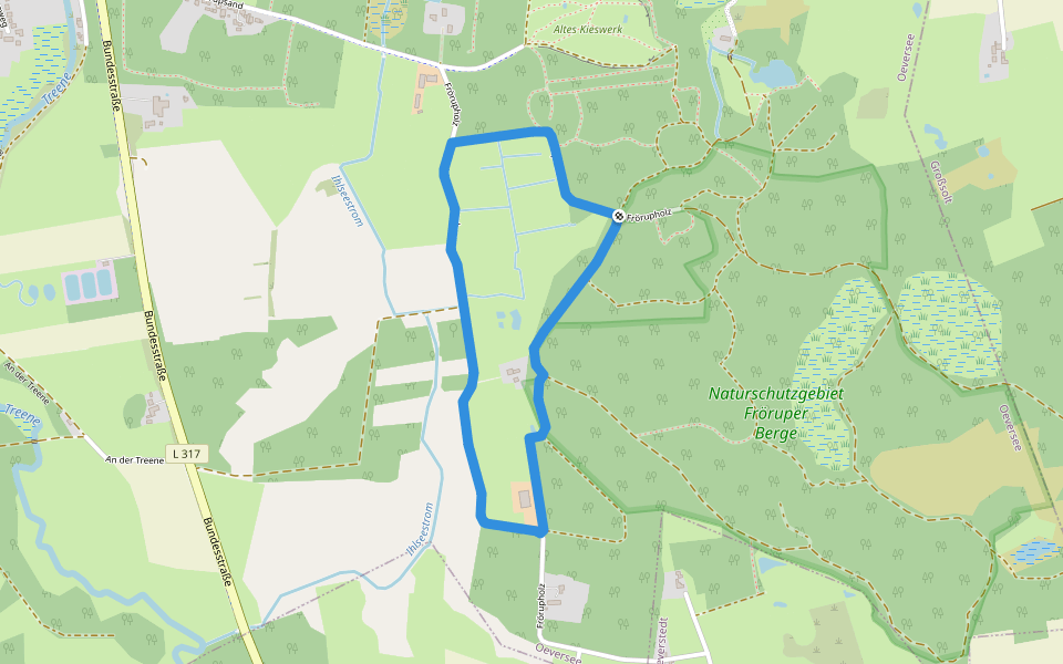 Bekassinenweg walking route map in Oeversee