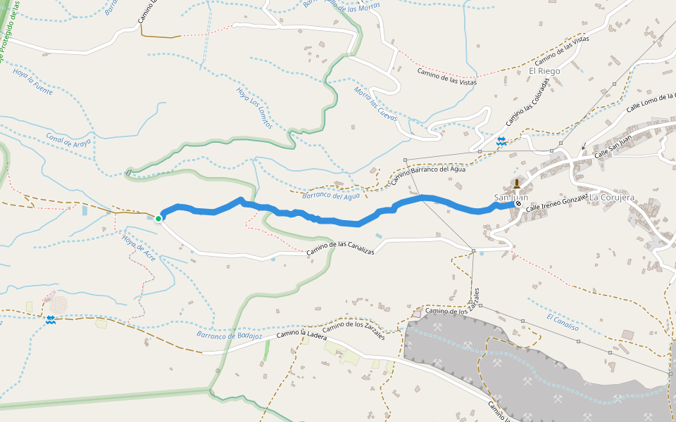 Ruta del Agua walking route map in Güímar