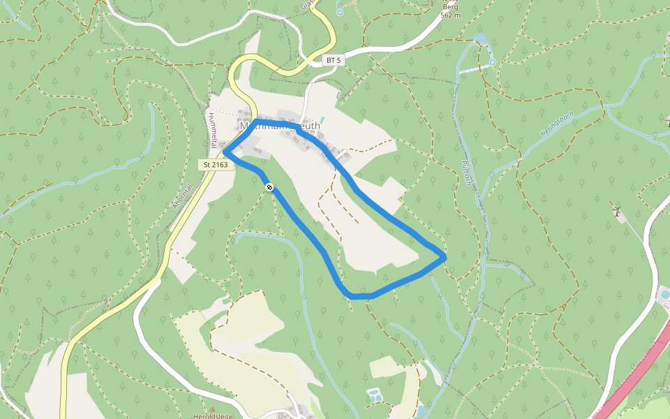 Muthmannsreuth Rundwanderweg Nr. 4 walking route map in Hummeltal