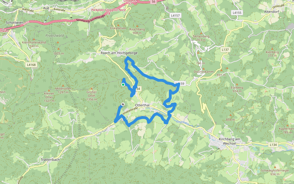 Otterthaler Rundwanderweg walking route map in Trattenbach