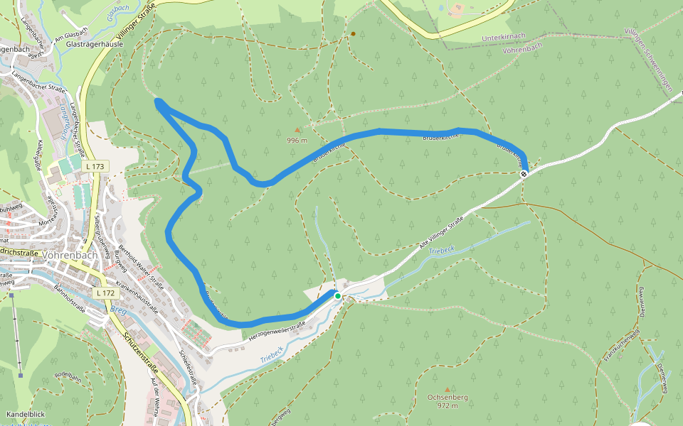 Rundweg Bruderkirchle walking route map in Vöhrenbach