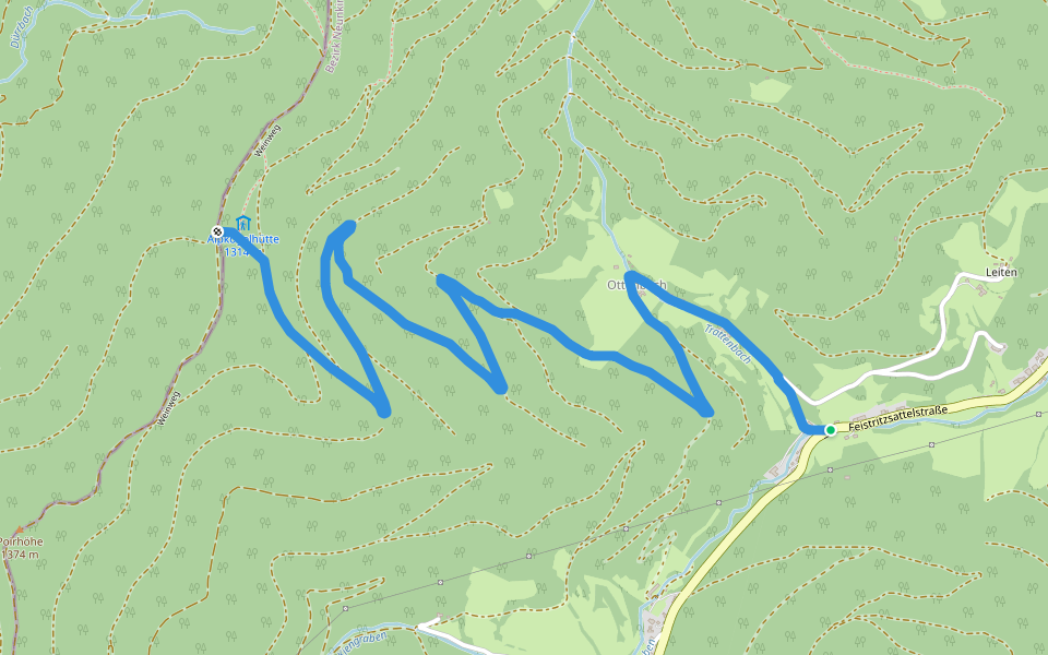 Ottenbach Weg T8 walking route map in Trattenbach