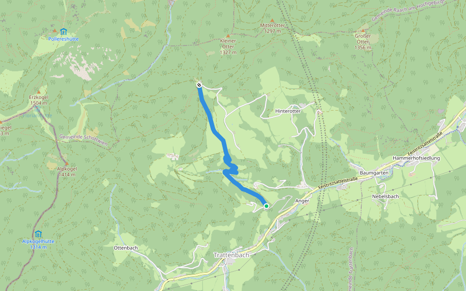 Spreitzhofer Weg T5 walking route map in Trattenbach