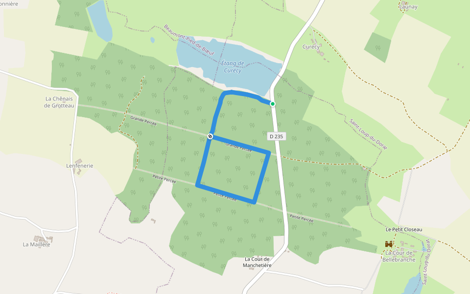 Sentier d'Interprétation de Bellebranche walking route map in Saint-Brice