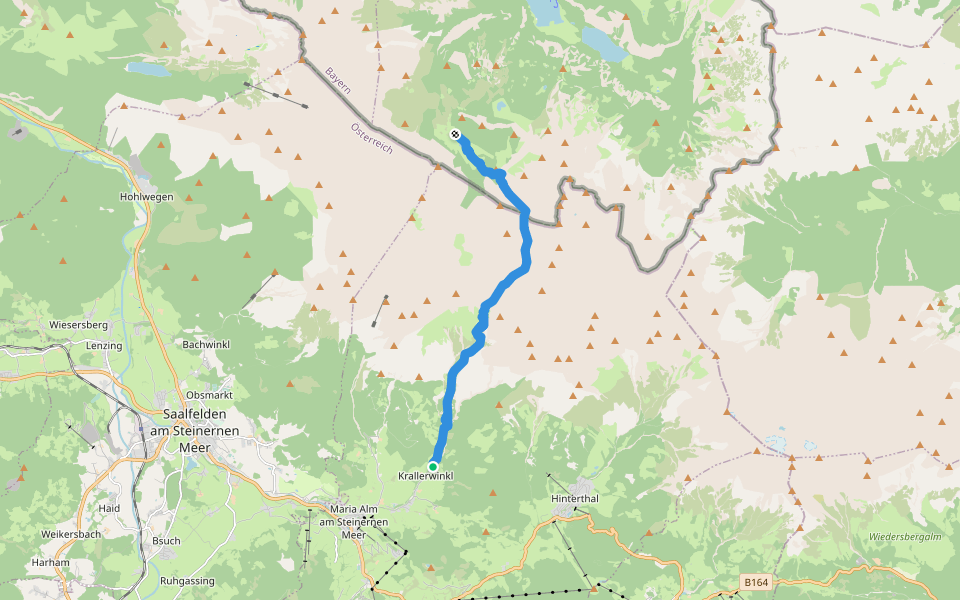 AV Weg 414 walking route map in Krallerwinkl